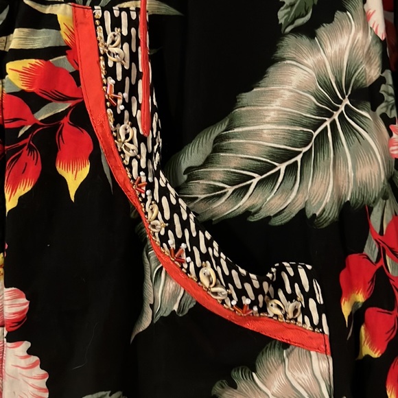 Vanity hoodie Hawaiian Print SM black jacket coat beaded unique dark floral boho - Picture 3 of 10